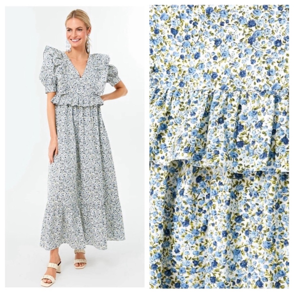 Tuckernuck Blue Floral Maxi Dress